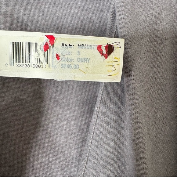 NWT Standard James Perse Gray Surplice Bust Ruched Short Sleeve Cotton Dress - Picture 6 of 12